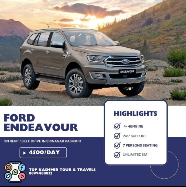 Ford endeavour on self drive in srinagar kashmir