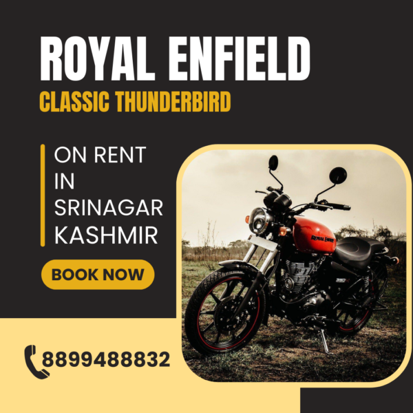 Royal enfield thunderbird on rent in srinagar kashmir