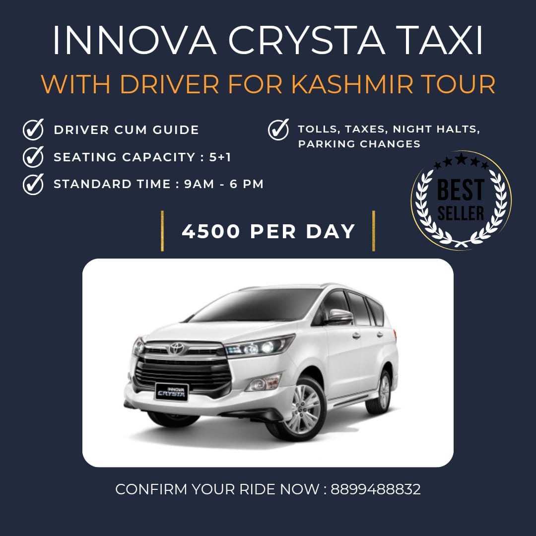 innova crysta taxi in srinagar kashmir 