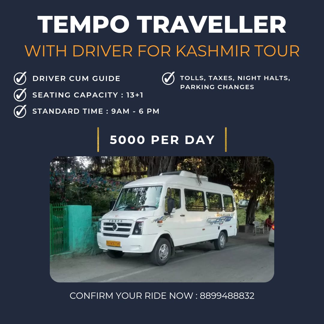 14 seater tempo traveller taxi in srinagar kashmir 